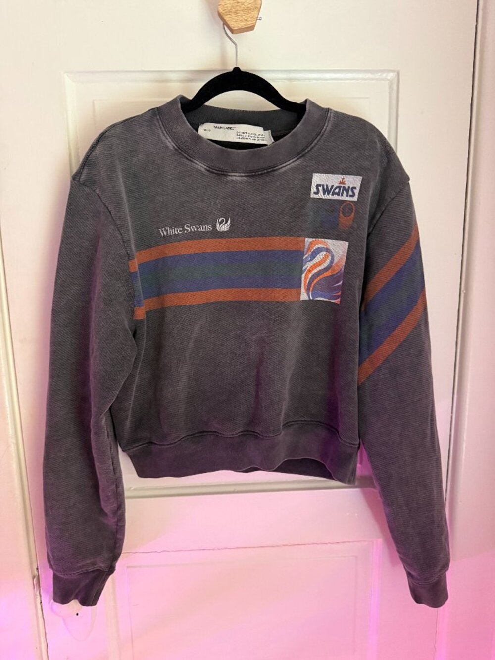 Off-White "White Swans" Sweatshirt SzM in Grey
